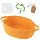 OIAHOMY small woven basket orange with gift bags for organized gifting.