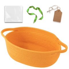 OIAHOMY small woven basket orange with gift bags for organized gifting.