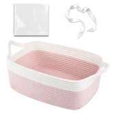 OIAHOMY small woven rope basket with gift bags and ribbons for easy gift presentation.