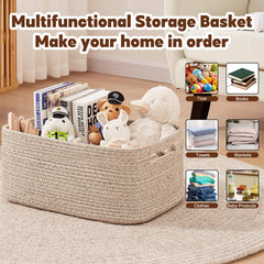 OIAHOMY storage basket in nursery shows baby-safe design with gentle materials and no sharp edges.