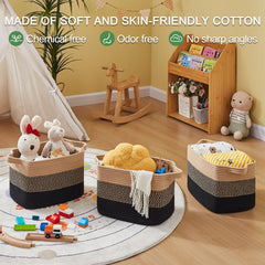 OIAHOMY storage basket folded design with built-in handles for easy portability.