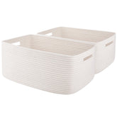 OIAHOMY storage basket front view highlights sturdy woven rope for organization