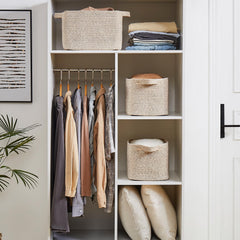OIAHOMY storage basket with built-in handles for portable organization.