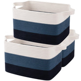OIAHOMY storage basket set in gradient blue for easy living room organization