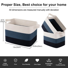 OIAHOMY basket with built-in three-strand handles for portable storage