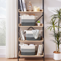 OIAHOMY storage basket woven cotton rope shows soft, durable texture for safe use.