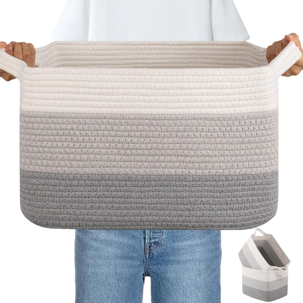 OIAHOMY woven storage basket gradient gray keeps toys organized and tidy
