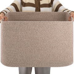 OIAHOMY XXLarge Rectangle Basket front view shows spacious blanket storage.