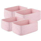 OIASKET 4-pack pink storage baskets arranged on a shelf for organization