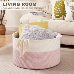 OIASKET basket handles detail highlights sturdy woven handles for easy transport.