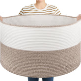 OIASKET blanket basket large-22-8 with handles enables easy transport and organization