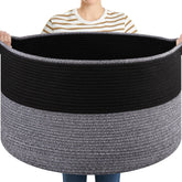 OIASKET blanket basket with large handles—easy carry for blankets and pillows