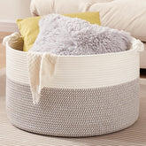OIASKET blanket storage basket 22.8 inches keeps bulky items neatly organized.