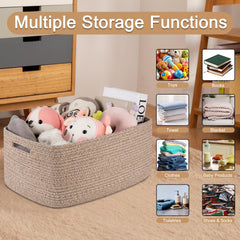 OIASKET rope bin on a nursery dresser adds baby storage.