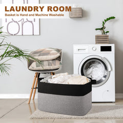 OIASKET extra-large laundry basket 95L filled showcases ample capacity for clothes and linens