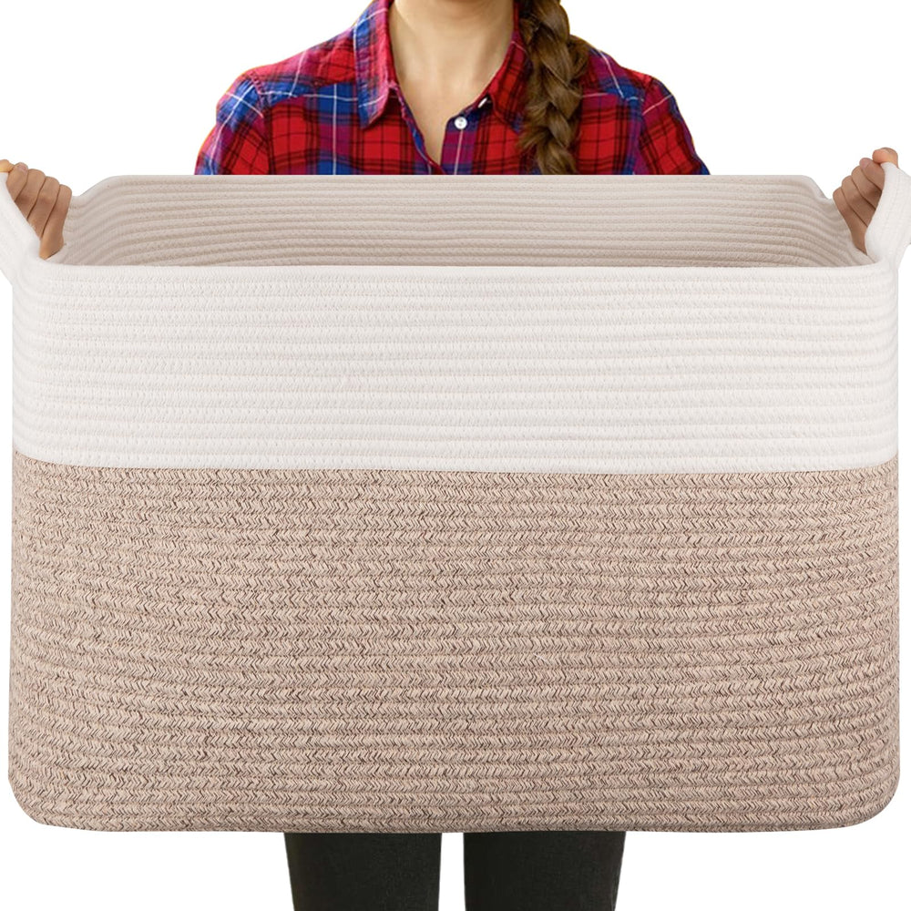 OIASKET extra-large laundry basket 95L ready for blankets and clothes storage.