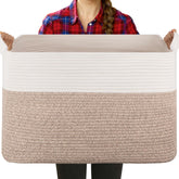 OIASKET extra-large laundry basket 95L ready for blankets and clothes storage.