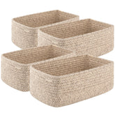OIASKET four-pack small storage baskets for towels and toys in a neat, organized space.