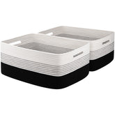 OIASKET gradient black storage basket on shelf offers space-saving organization.