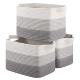 OIASKET gradient grey baskets on shelf for tidy toy and book storage