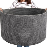 OIASKET large-basket-blanket-storage keeps blankets accessible while tidying the living room.