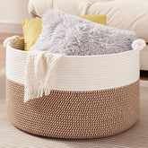 OIASKET large basket closeup shows soft cotton rope weave and durable construction.