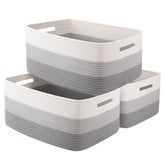 OIASKET large storage basket trio on shelf for organized clothes and blankets.