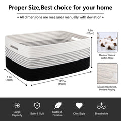 OIASKET large storage basket with soft cotton rope texture is baby-friendly nursery storage.
