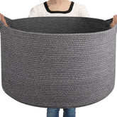 OIASKET large woven basket blanket storage keeps blankets tidy in living spaces