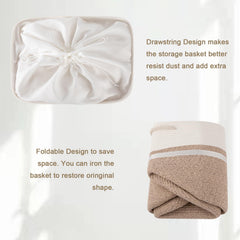 OIASKET storage basket in living room stores towels or toys neatly.