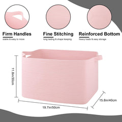 OIASKET rectangle woven basket foldable design for tidy towels and laundry.