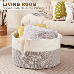 OIASKET basket features soft cotton rope for safe, durable organization.