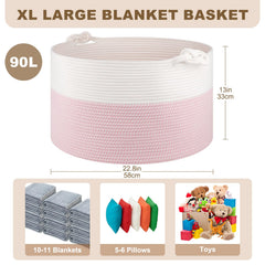 OIASKET soft cotton rope material emphasizes safe, pet-friendly storage.