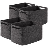 OIASKET storage basket on a shelf in black and white design, sized 12.7x9x7.8 inches.