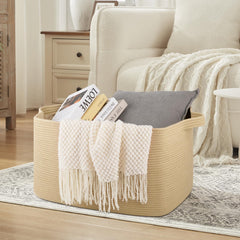 OIASKET storage basket ready for toys or clothes on a shelf or closet.