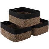 OIASKET storage baskets 3-pack on shelf keep toys and books neatly organized.
