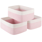 OIASKET 3-pack pink storage baskets ready for shelf organization and tidy closets