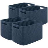 OIASKET storage baskets blue front view showing stackable design for space saving