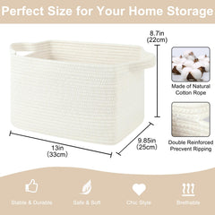 OIASKET storage baskets rectangle white pack image highlights versatile storage for toys.