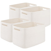OIASKET storage baskets side view shows sturdy weave for neat shelves.