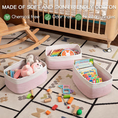 OIASKET toy storage basket in pink demonstrating easy access for kids