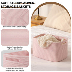 OIASKET pink storage basket on towel stack for versatile storage