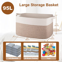 OIASKET two-handle basket enables easy transport between rooms.