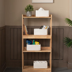 OIASKET white storage basket set keeps towels neatly accessible in small spaces