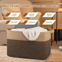 OIASKET XXXL basket full-blankets-108l demonstrates large capacity for bedding and throws.