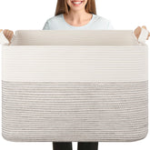 OIASKET XXXL blanket basket 25x16x16 showing ample storage for blankets