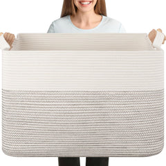 OIASKET XXXL blanket basket 25x16x16 showing ample storage for blankets