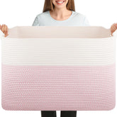 OIASKET XXXL blanket basket folded for shipping, ready to shape into organized storage.