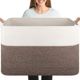 OIASKET XXXL blanket basket in living room stores blankets and adds a stylish touch.