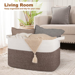 OIASKET XXXL blanket basket towels-storage shows spacious organization for towels and linens.